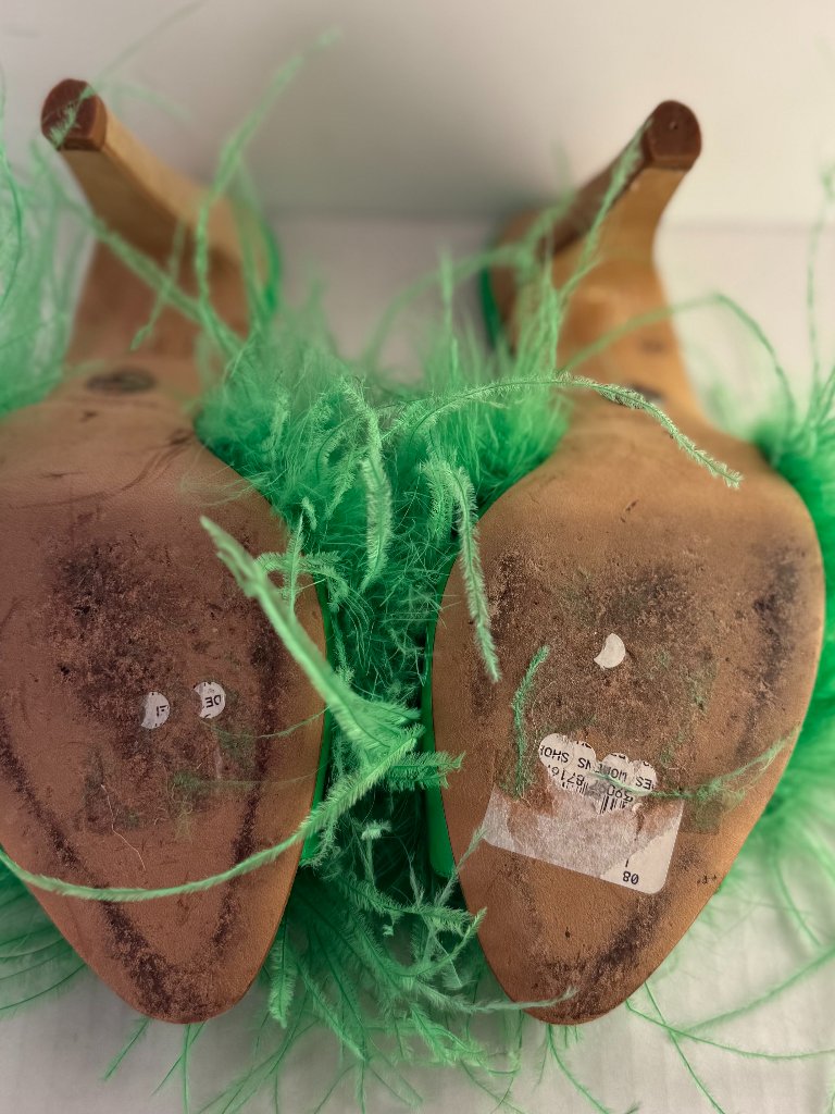 Brother Vellies Green Feather Mules — image 8 of 8